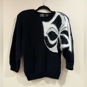 🔥David Brett Black and White Sweater Women’s Sz M EUC🔥